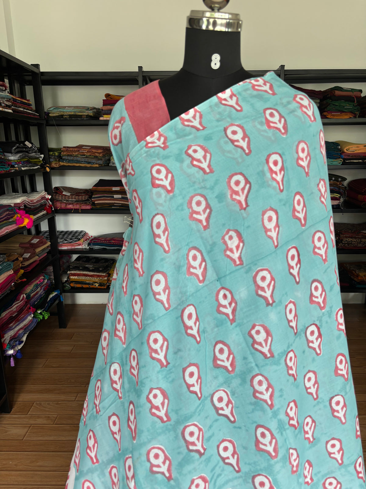 BLUE QUIRKY MUL SAREE