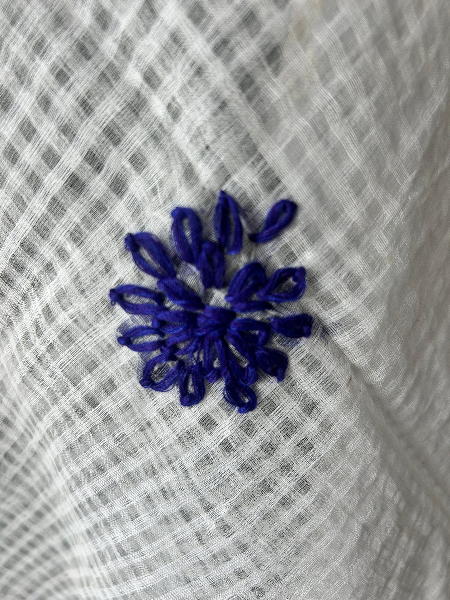 White katha embroidered kota