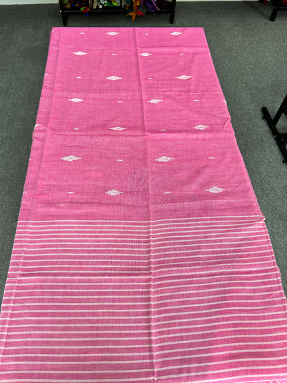 PINK MUL JAMDANI SAREE