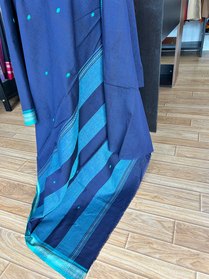 BLUE DHANIAKHALI SAREE