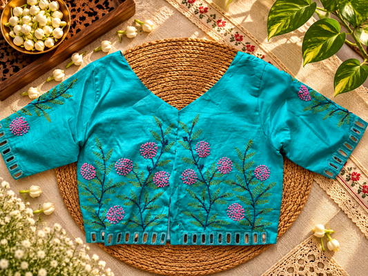 Blue Embroidered blouse