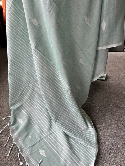 GREEN MUL JAMDANI SAREE