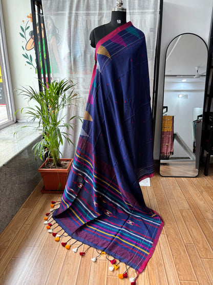 NAVY BLUE JAMDANI SAREE