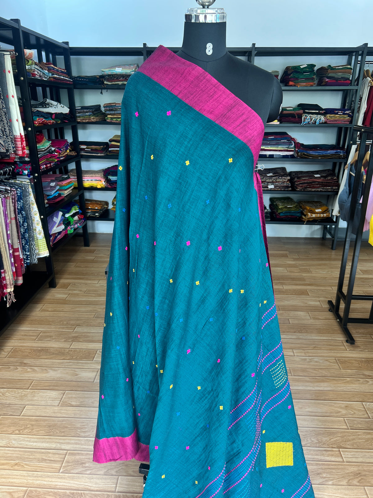 GREEN KHADI COTTON SAREE