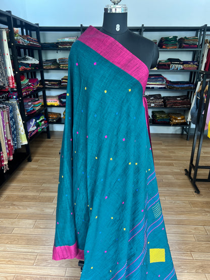 GREEN KHADI COTTON SAREE