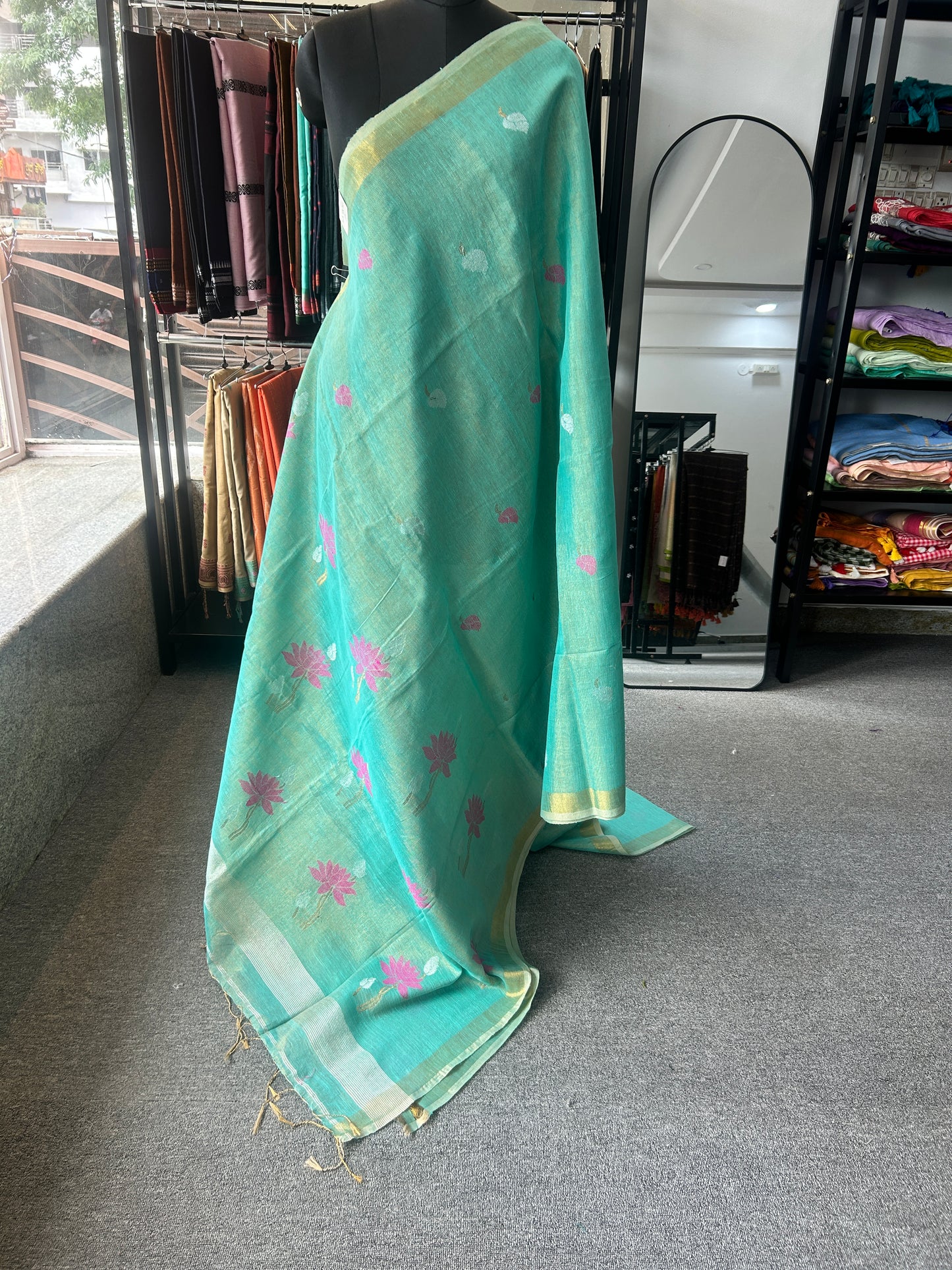 GREEN TISSUE JAMDANI