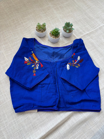 NAVY BLUE EMBROIDERED  BLOUSE