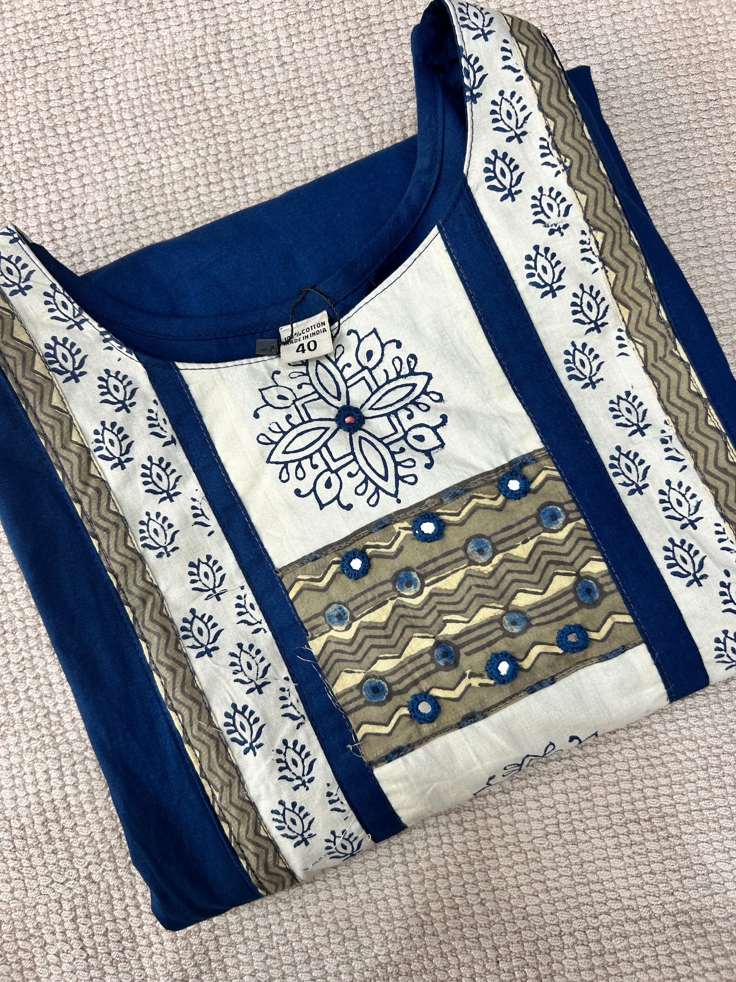 BLUE GAMTHI COTTON SUIT
