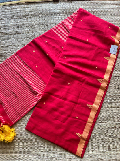 RED MUL JAMDANI SAREE