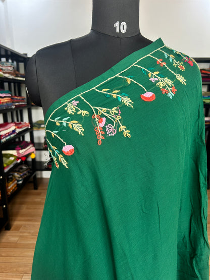 GREEN KATHA MUL SAREE