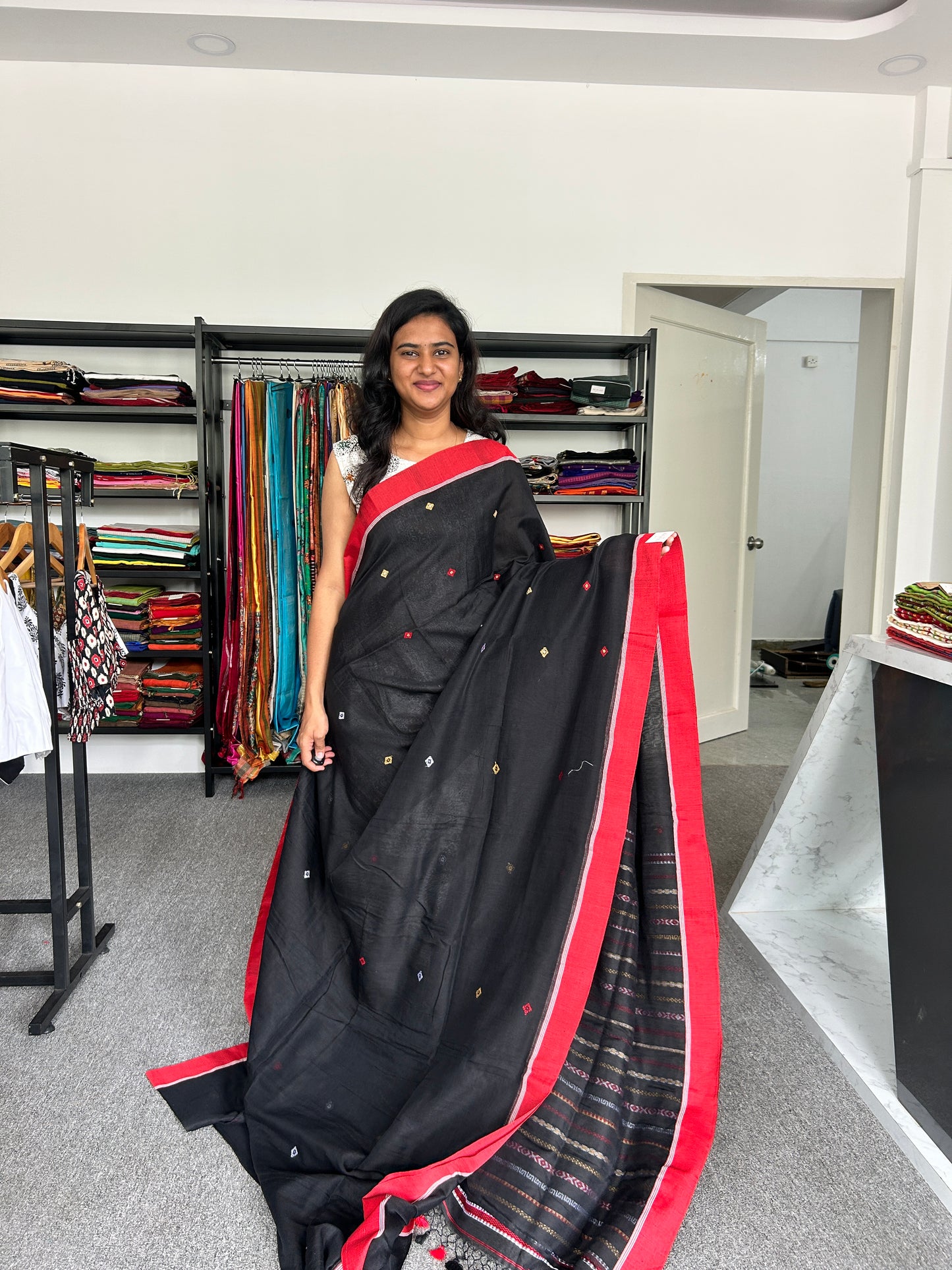 BLACK BEGAMPURI SAREE