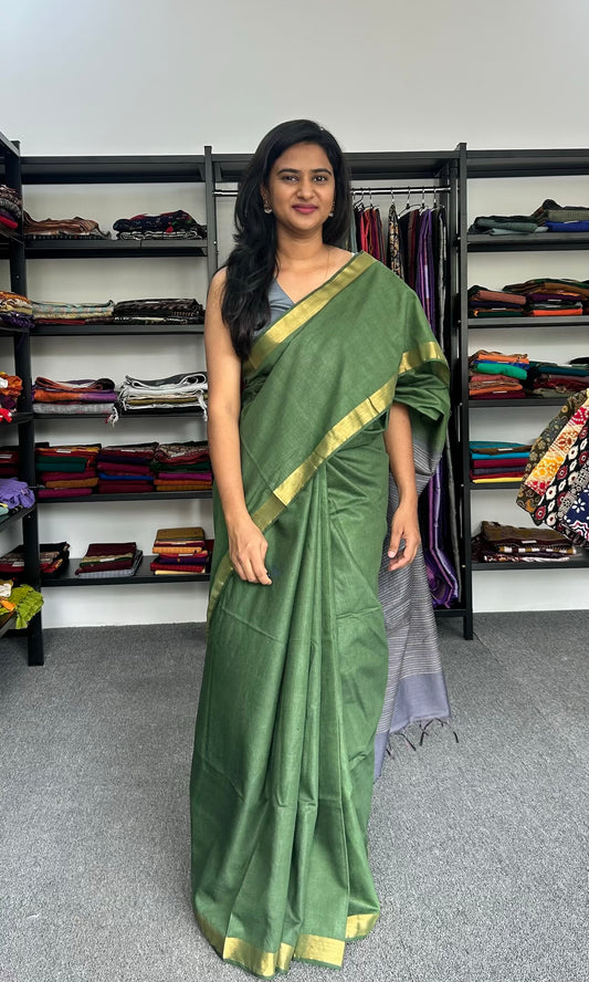 GREEN BANANA COTTON SAREE