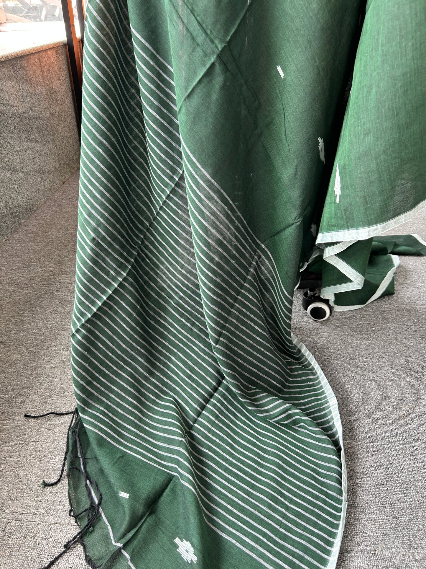 GREEN MUL JAMDANI SAREE