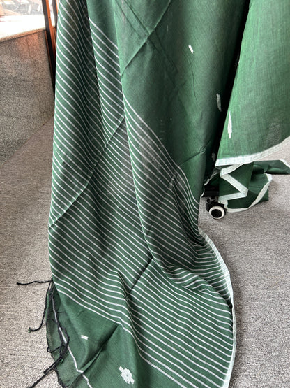 GREEN MUL JAMDANI SAREE