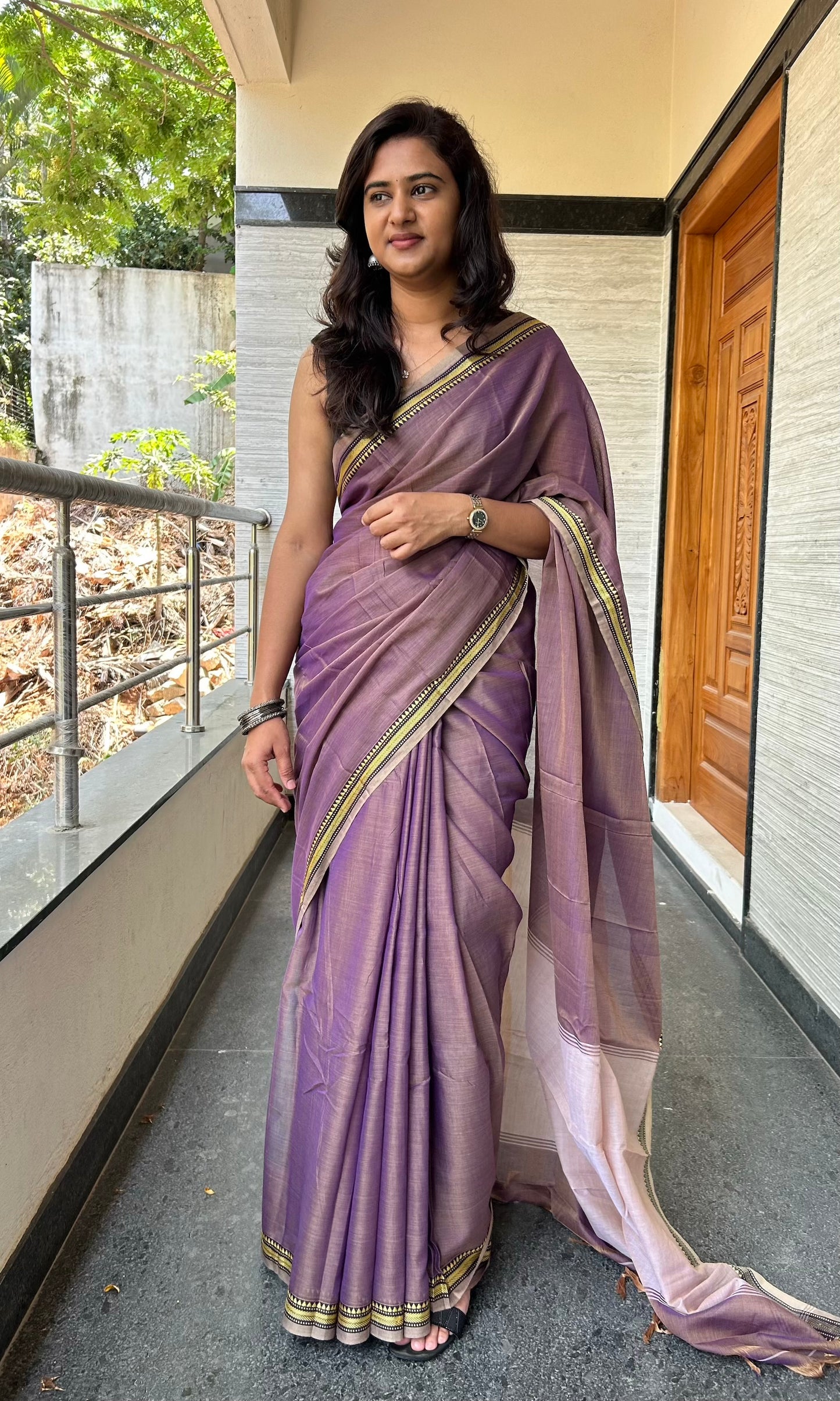 LAVENDER NARAYANPET SAREE