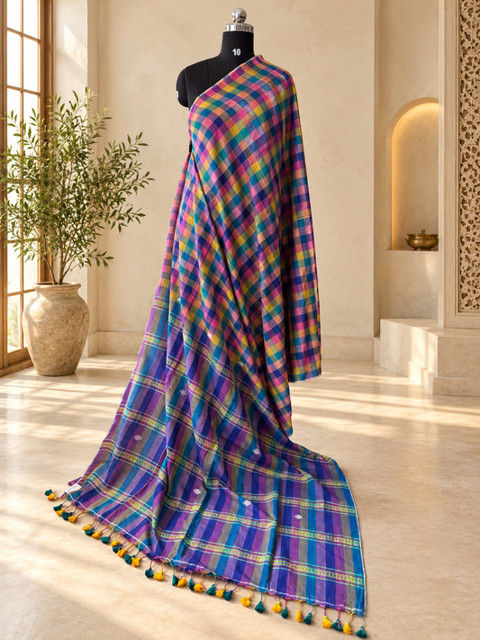 BLUE INSPIRED BHUJODI SAREE