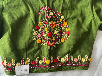 Green Embroidered blouse