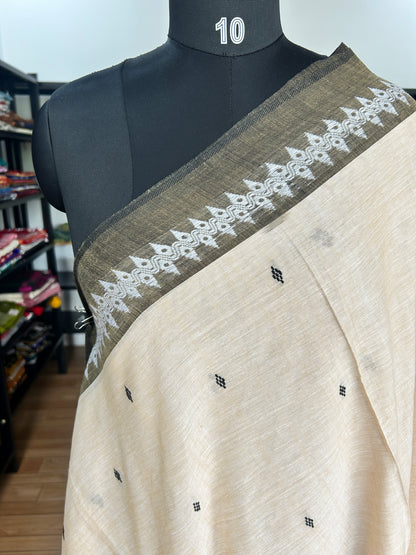 WHITE DHANIAKHALI SAREE