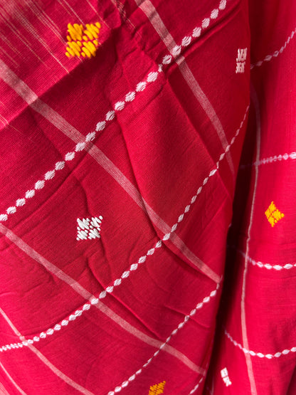 RED DHANIAKHALI SAREE