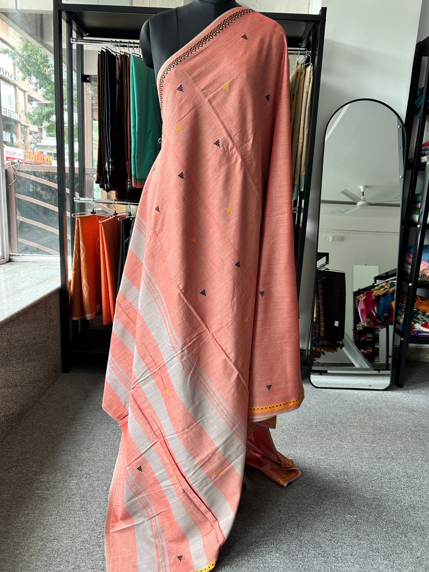 PEACH DHANIAKHALI SAREE