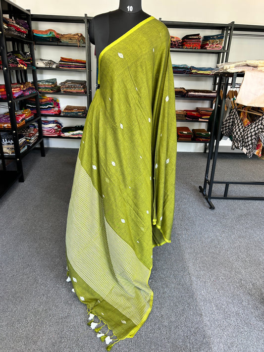 GREEN JAMDANI SAREE