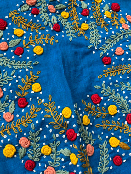 NAVY BLUE EMBROIDERED  BLOUSE