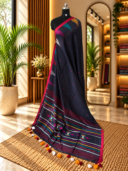 BLUE JAMDANI SAREE