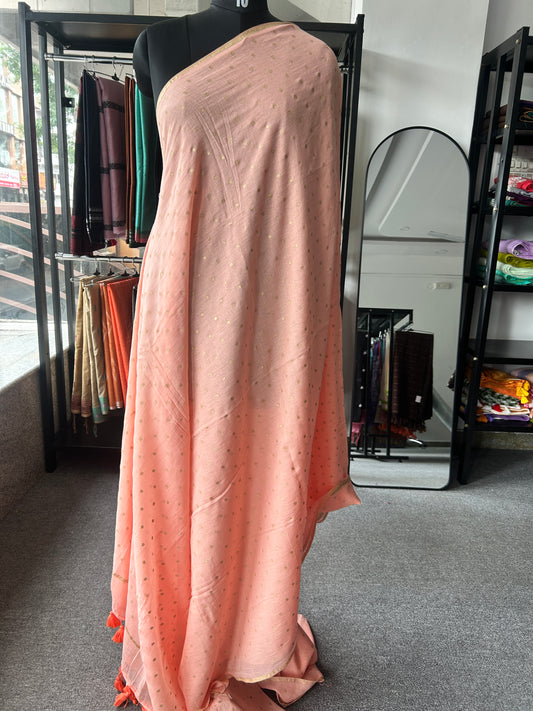 PEACH MUL SAREE