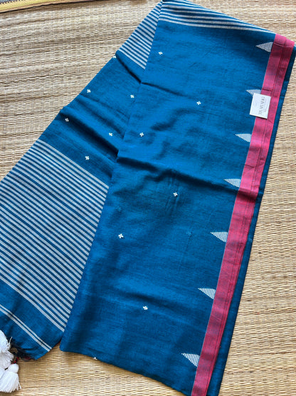 BLUE MUL JAMDANI SAREE