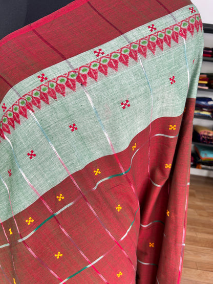 MARRON DHANIAKHALI SAREE