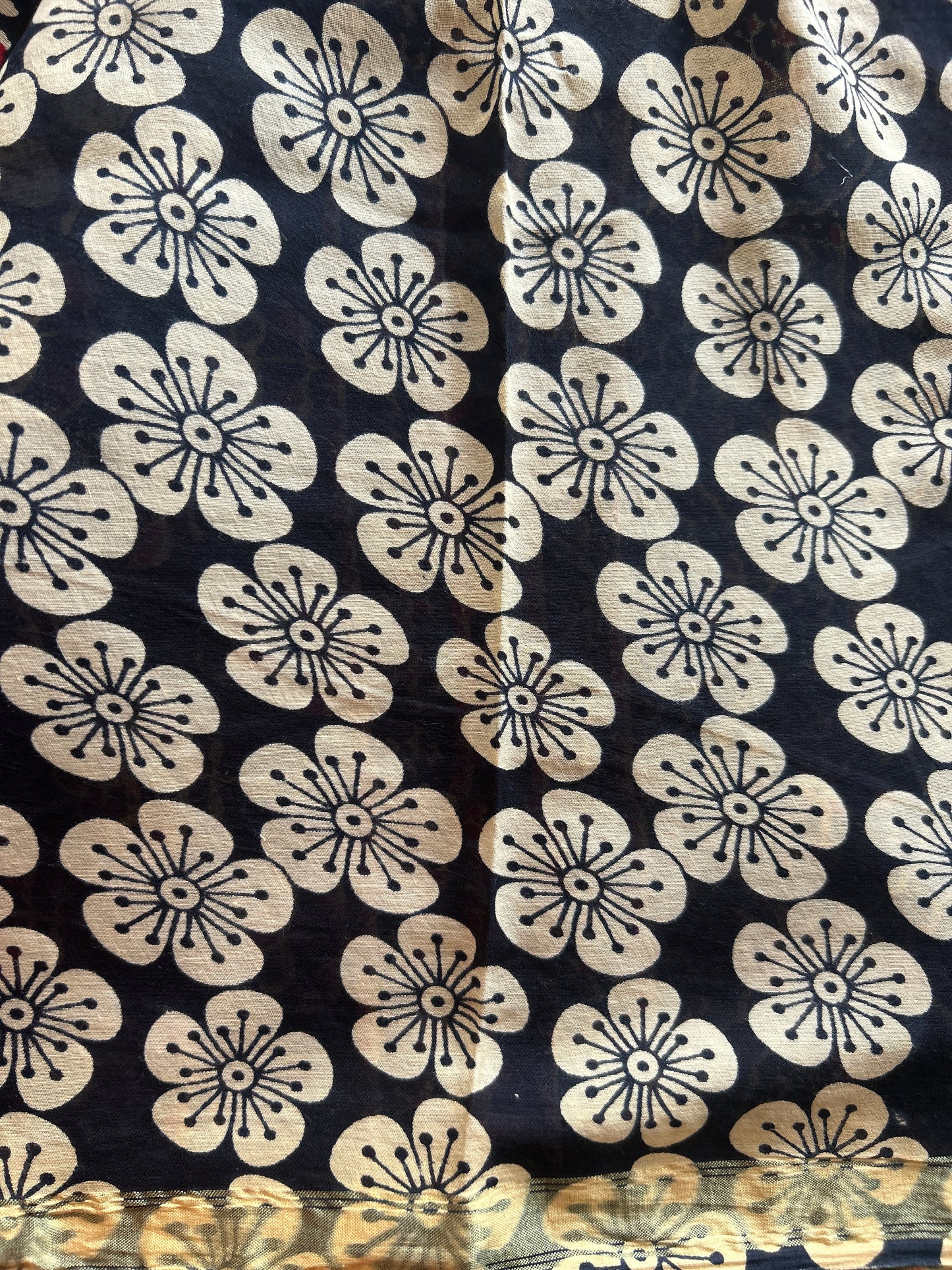 Black chanderi mul cotton