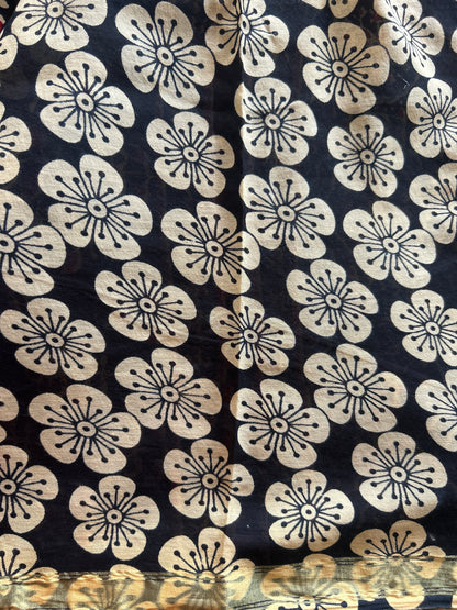Black chanderi mul cotton