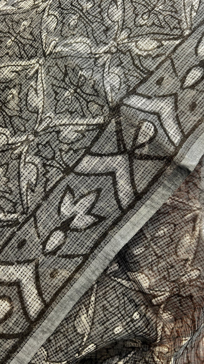 Grey kota saree