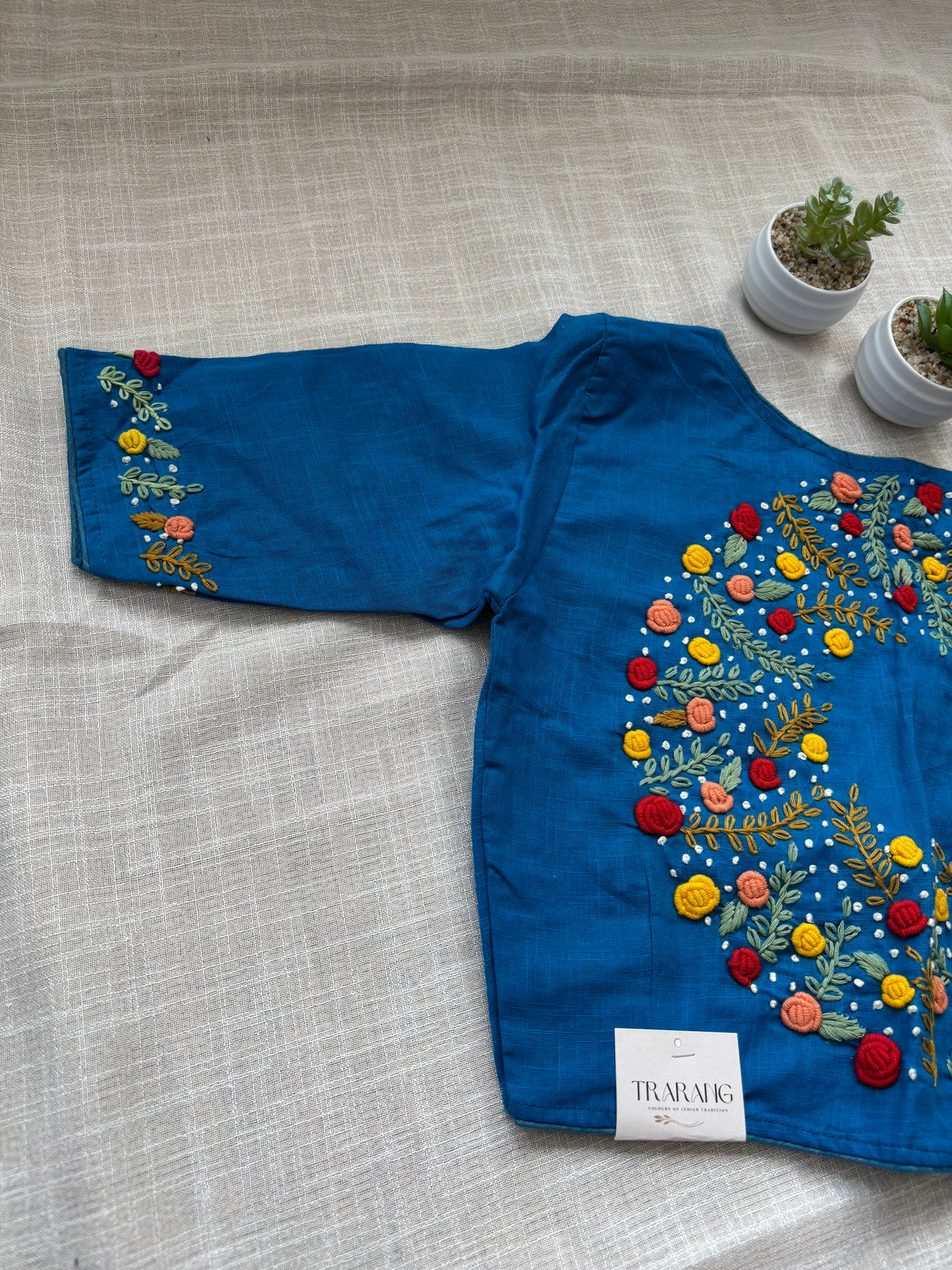 NAVY BLUE EMBROIDERED  BLOUSE
