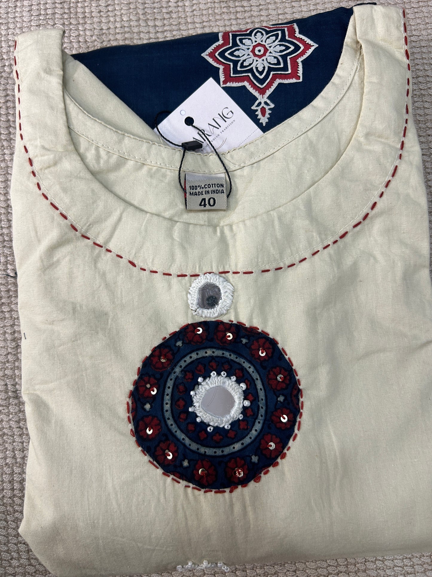 WHITE GAMTHI COTTON SUIT