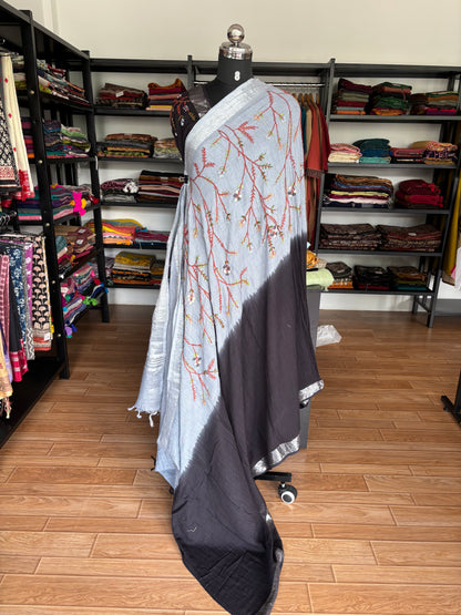 BLACK LINEN SAREE
