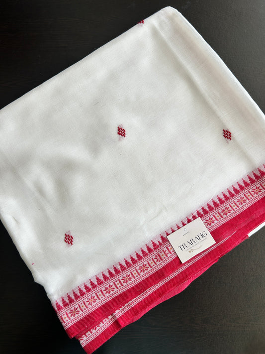 WHITE DHANIAKHALI SAREE