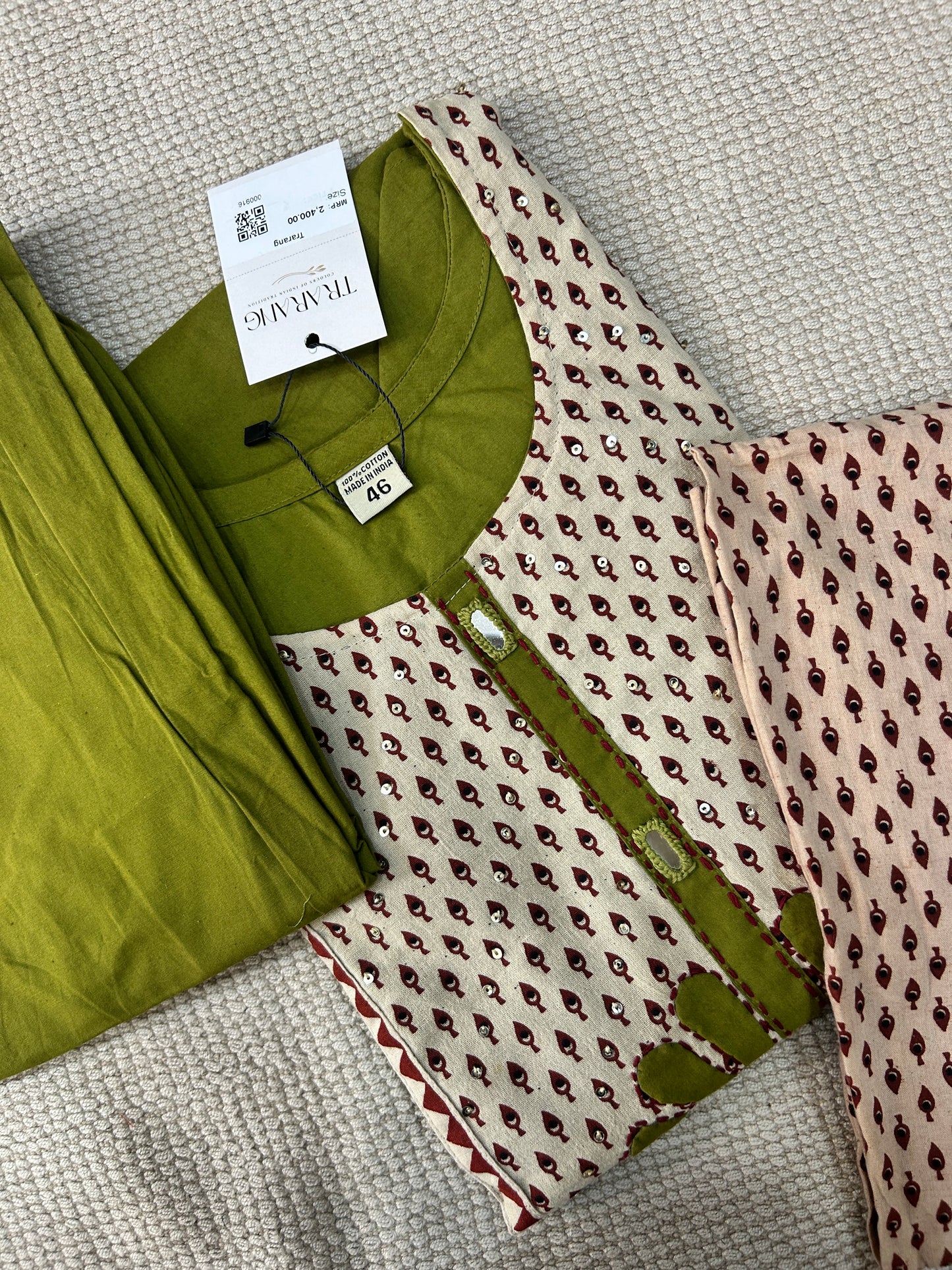 GREEN COTTON SUIT
