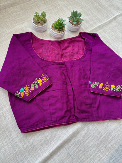 PURPLE EMBROIDERED  BLOUSE
