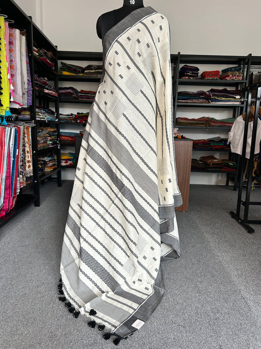OFF-WHITE STRIPE JAMDANI