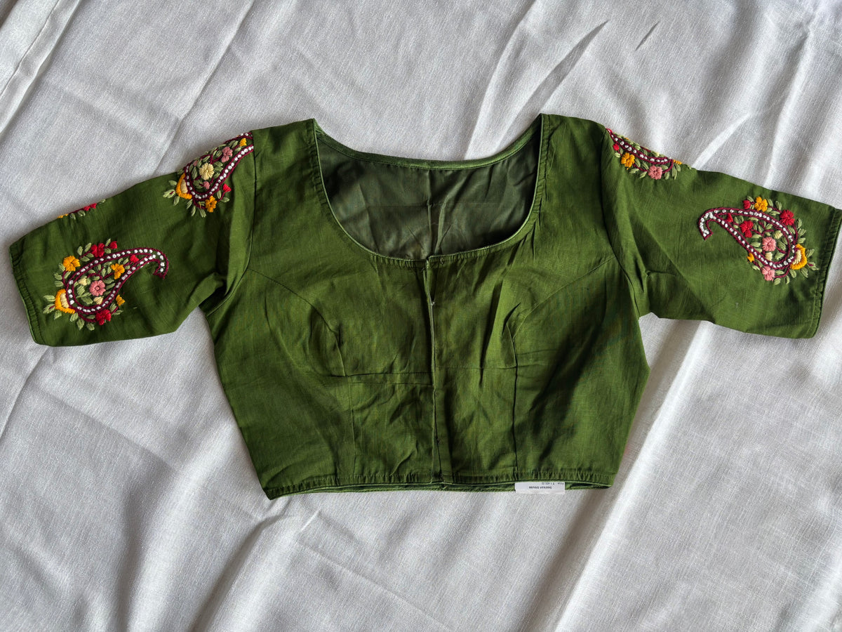 Green Embroidered blouse