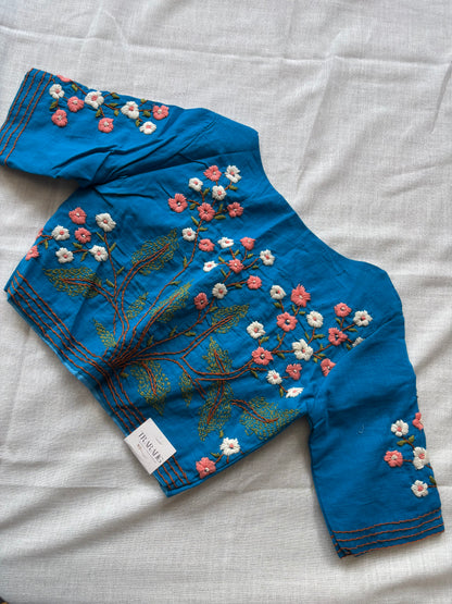 Blue Embroidered blouse