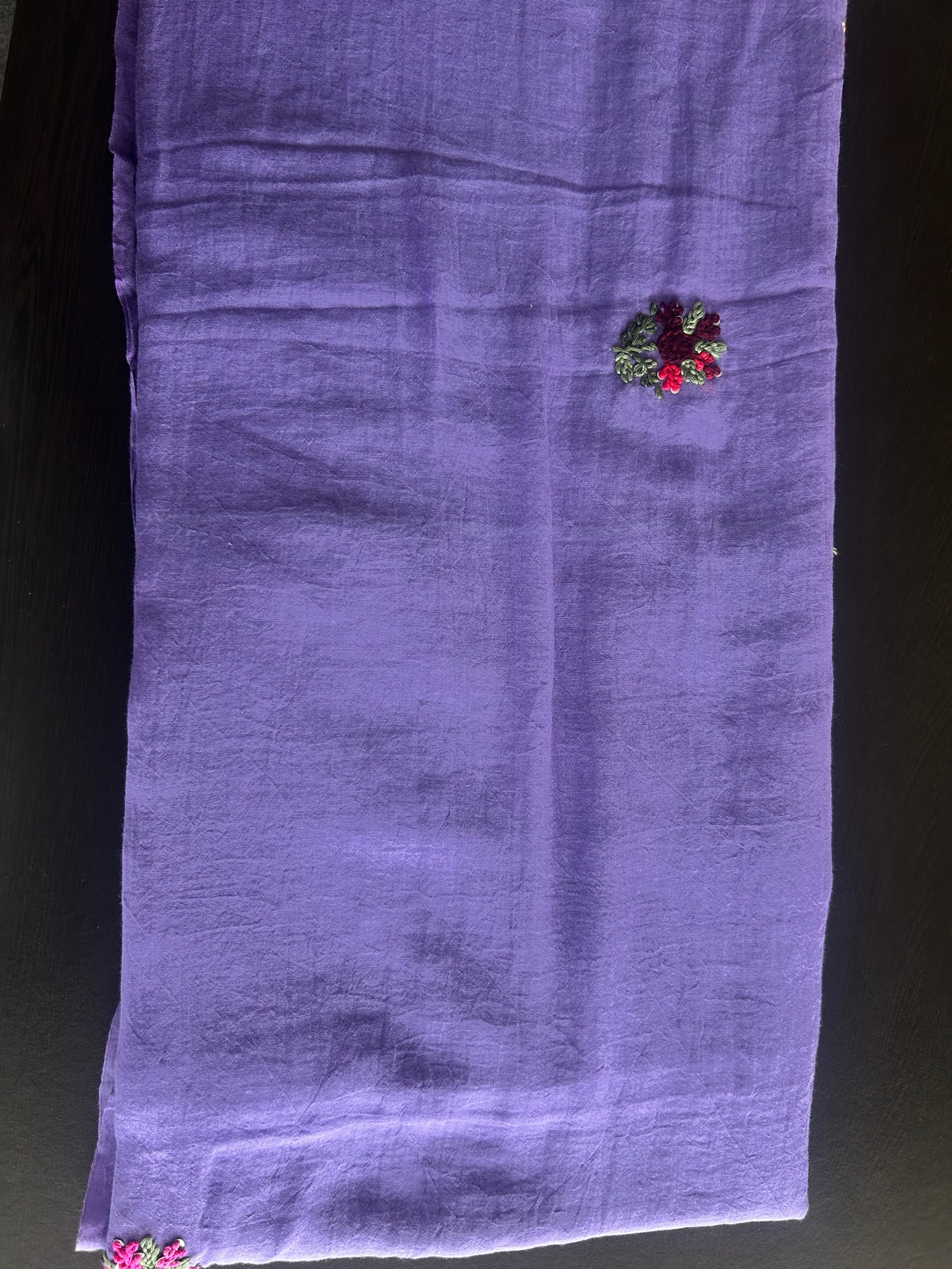 PURPLE EMBROIDERY MUL SAREE