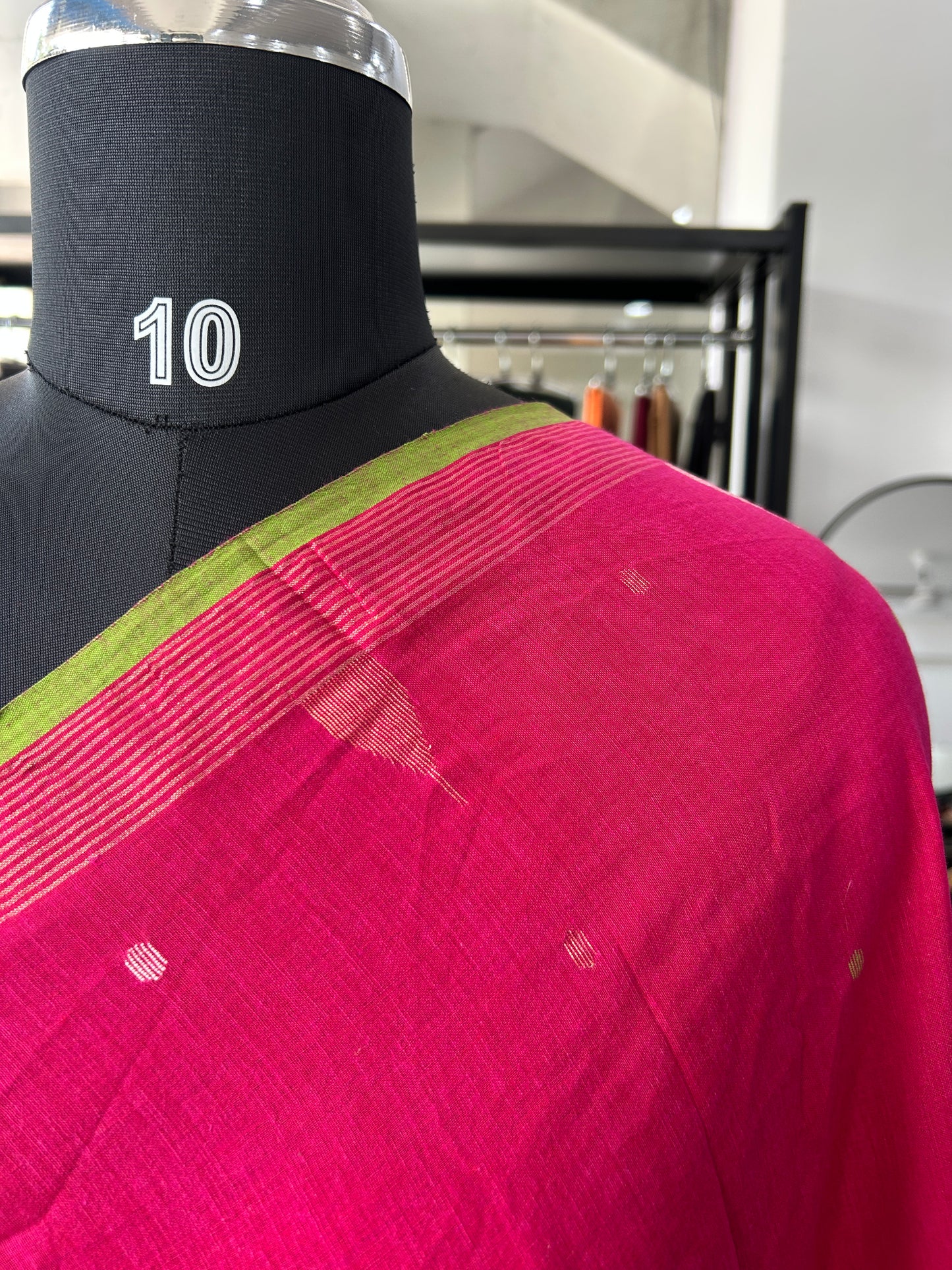PINK KHADI JAMDANI SAREE
