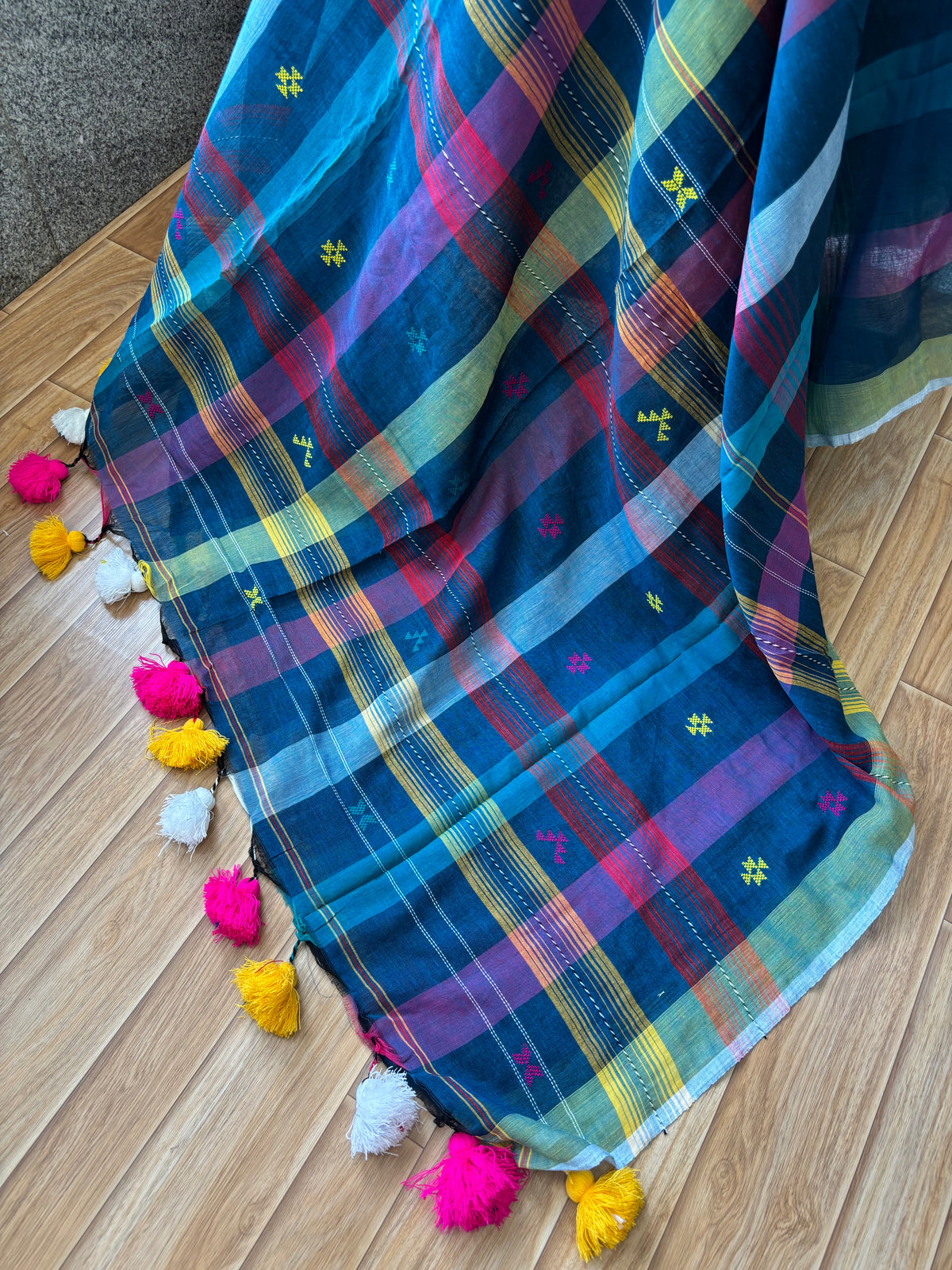 NAVY BLUE INSPIRED BHUJODI SAREE