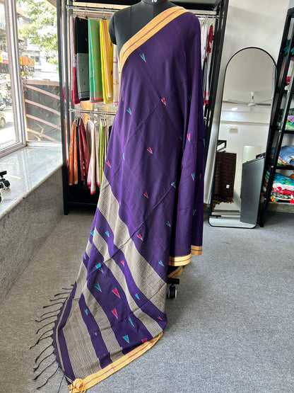 PURPLE MERCERISED JAMDANI