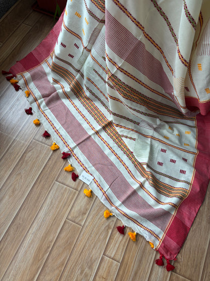 WHITE JAMDANI SAREE