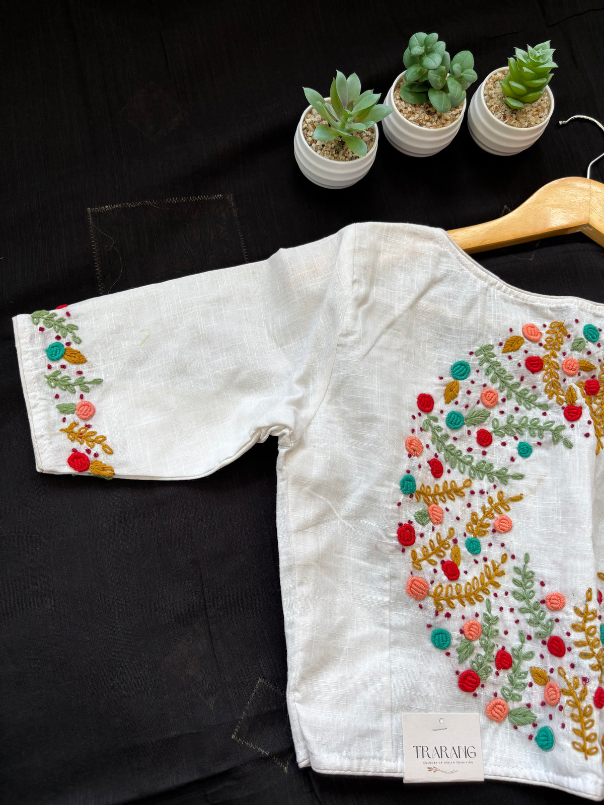 WHITE EMBROIDERED  BLOUSE