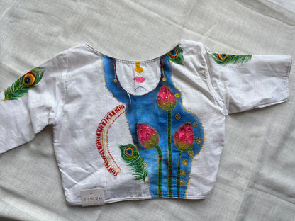 White hand painted blouse