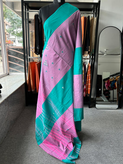 PINK DHANIAKHALI SAREE